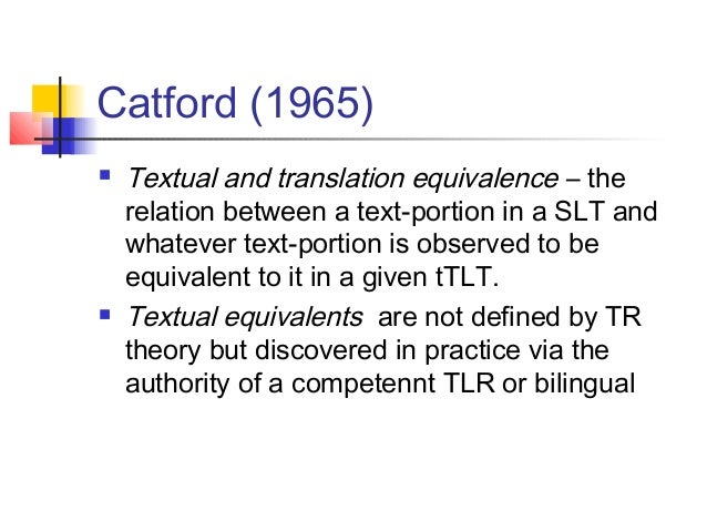 catford 1965 a linguistic theory of translation